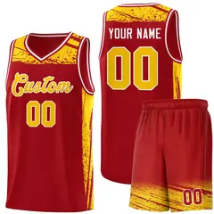 Red Yellow Graffiti Pattern Sports Basketball Jersey