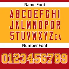 Red-Yellow Raglan Sleeves Fashion Authentic Football Jersey 4