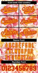 Red Yellow-Red Graffiti Flower Authentic Baseball Jersey 3