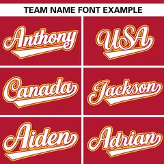 Red Yellow-Red Raglan Letterman Jacket 3