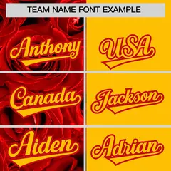 Red Yellow Rose Print Split Baseball Jersey 3