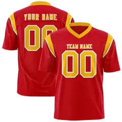 Red Yellow Shoulder Cut Two-Tone Flag Football Jersey
