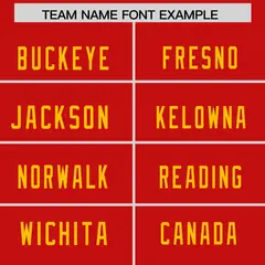 Red Yellow Square Neckline Classic Authentic Football Jersey 3