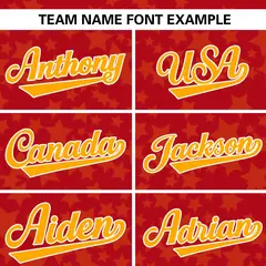 Red Yellow Star Graffiti Pattern Authentic Baseball Jersey 3