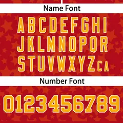 Red Yellow Star Graffiti Pattern Authentic Baseball Jersey 4