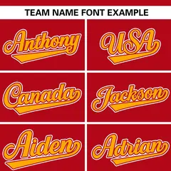 Red Yellow Stripe Raglan Sleeves Authentic Baseball Jersey 3