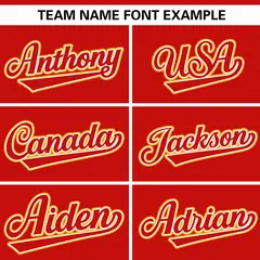 Red Yellow Thick Stripe Authentic Baseball Jersey 3
