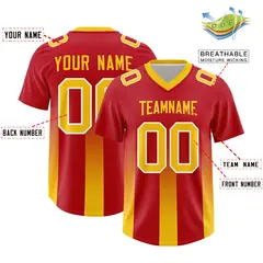 Red Yellow Vertical Gradient Stripe Fashion Football Jersey 2
