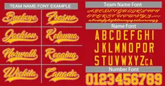 Red Yellow White Classic Authentic Baseball Jersey 3