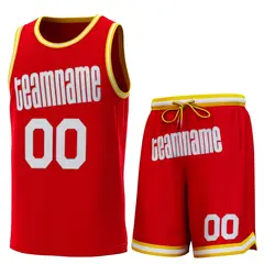 Red Yellow-White Classic Basketball Jersey Sets 1
