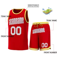 Red Yellow-White Classic Basketball Jersey Sets 2