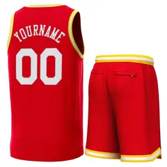 Red Yellow-White Classic Basketball Jersey Sets 3
