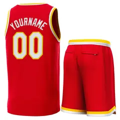 Red Yellow-White Classic Basketball Jersey Sets 3