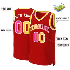 Red Yellow-White Classic Gradient Fashion Basketball Jersey 1