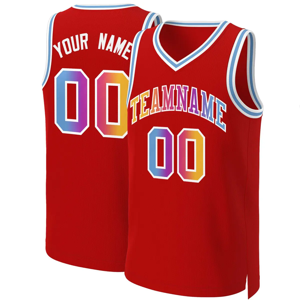 Red Yellow-White Classic Gradient Fashion Basketball Jersey