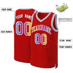 Red Yellow-White Classic Gradient Fashion Basketball Jersey 2