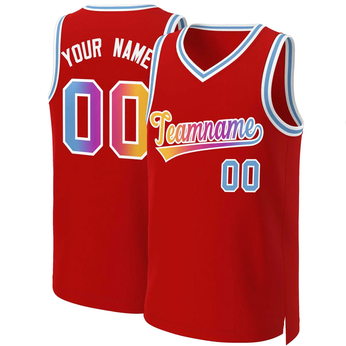 Red Yellow-White Classic Gradient Fashion Basketball Jersey