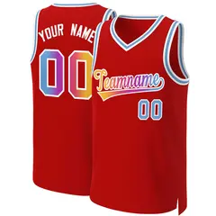 Red Yellow-White Classic Gradient Fashion Basketball Jersey 1