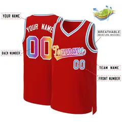 Red Yellow-White Classic Gradient Fashion Basketball Jersey 2