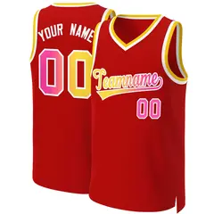 Red Yellow-White Classic Gradient Fashion Basketball Jersey 1