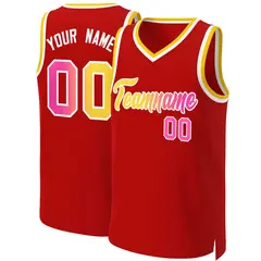 Red Yellow-White Classic Gradient Fashion Basketball Jersey 1