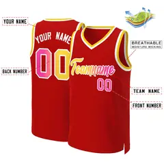 Red Yellow-White Classic Gradient Fashion Basketball Jersey 2