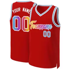 Red Yellow-White Classic Gradient Fashion Basketball Jersey 1
