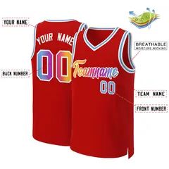 Red Yellow-White Classic Gradient Fashion Basketball Jersey 2