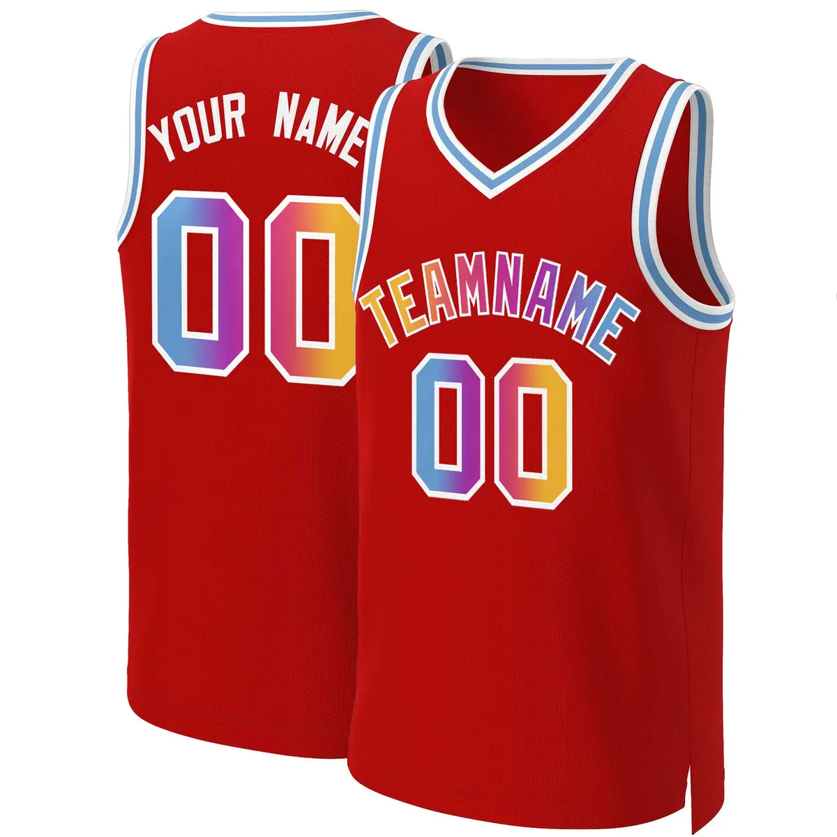 Red Yellow-White Classic Gradient Fashion Basketball Jersey