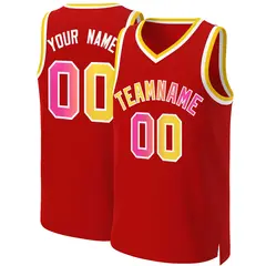 Red Yellow-White Classic Gradient Fashion Basketball Jersey 1