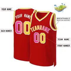 Red Yellow-White Classic Gradient Fashion Basketball Jersey 2