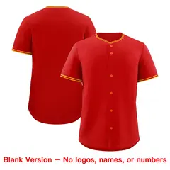 Red Yellow White Classic Baseball Uniform 8