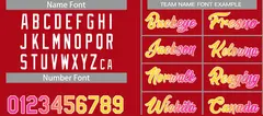 Red Yellow-White Classic Team Basketball Jersey 4