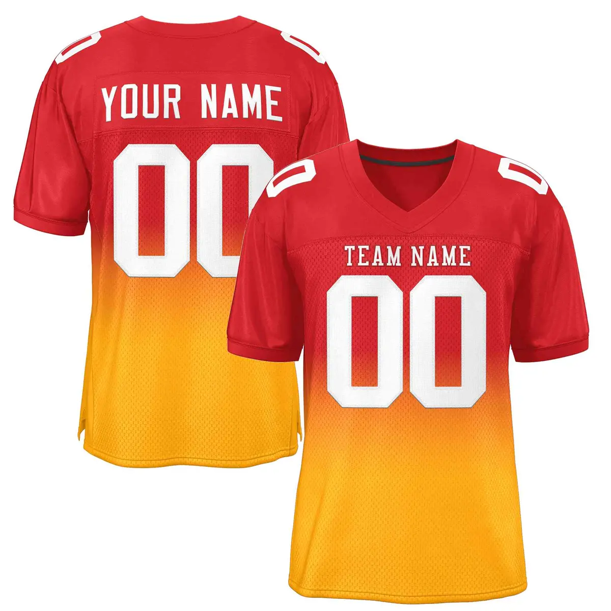 Red Yellow-White Gradient Outdoor Football Jersey