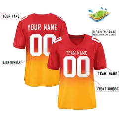 Red Yellow-White Gradient Outdoor Football Jersey 2