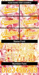 Red Yellow-White Graffiti Flower Authentic Baseball Jersey 3