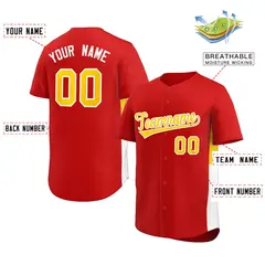 Red Yellow-White Side Two-Tone Authentic Baseball Jersey 2