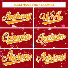 Red Yellow-White Splash Graffiti Striped Baseball Jersey 3