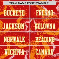 Red Yellow White Star Graffiti Authentic Football Jersey 3