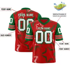 Red Yellow-White Star Pattern Authentic Football Jersey 2