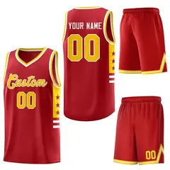 Red Yellow-White Star Pattern Sports Basketball Jersey 5