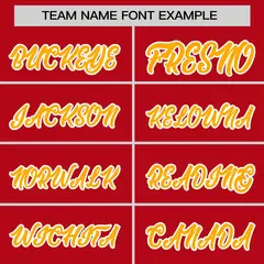 Red Yellow-White Stripe Raglan Authentic Baseball Jersey 3