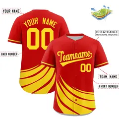 Red Yellow Wind Mark Graffiti Pattern Baseball Jersey 2