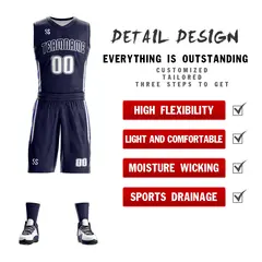 Men's Reversible Athletic Basketball Jersey Set 4
