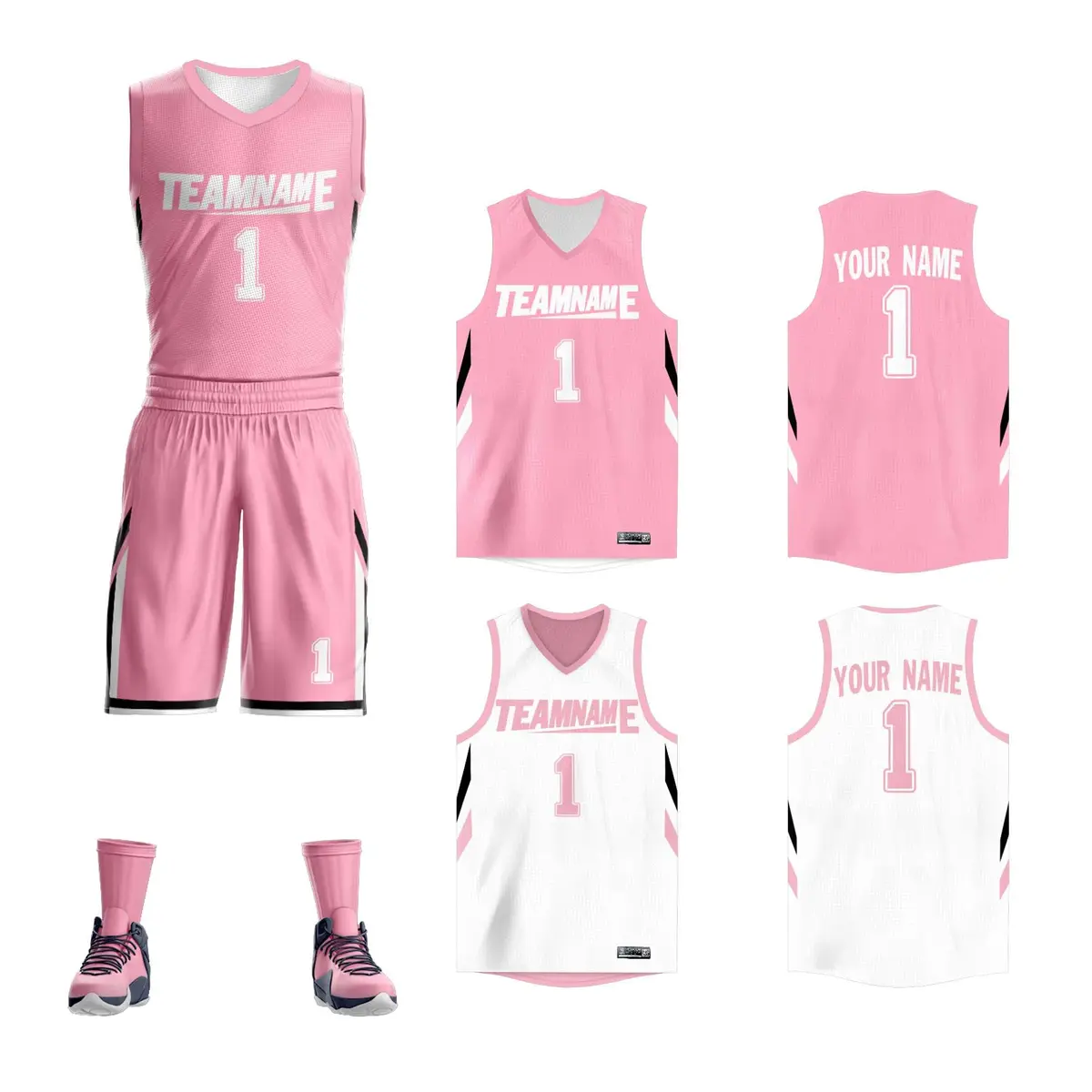 Reversible Basketball Jersey Sets Team Uniforms Adults Youth