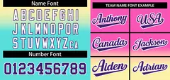 Rose Pink Aqua Purple-White Gradient Baseball Jersey 3