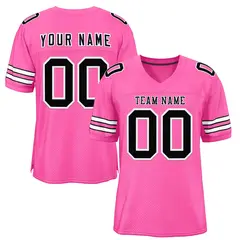 Rose Pink Black-White Classic Authentic Football Jersey 1