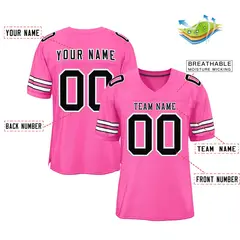 Rose Pink Black-White Classic Authentic Football Jersey 2