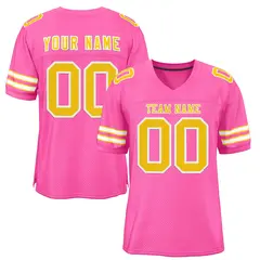 Rose Pink Gold-White Classic Style Authentic Football Jersey 1
