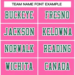 Rose Pink Kelly Green-White Classic Style Football Jersey 3